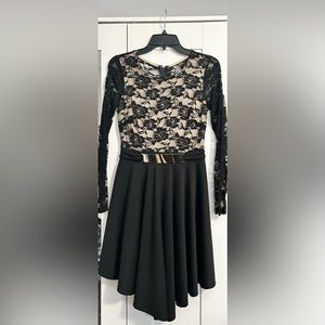 Black Laced Sleeves Dress